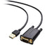 USB to Serial Adapter Cable (USB to RS232, USB to DB9) - 6 Feet, Black - East Texas Electronics LLC.